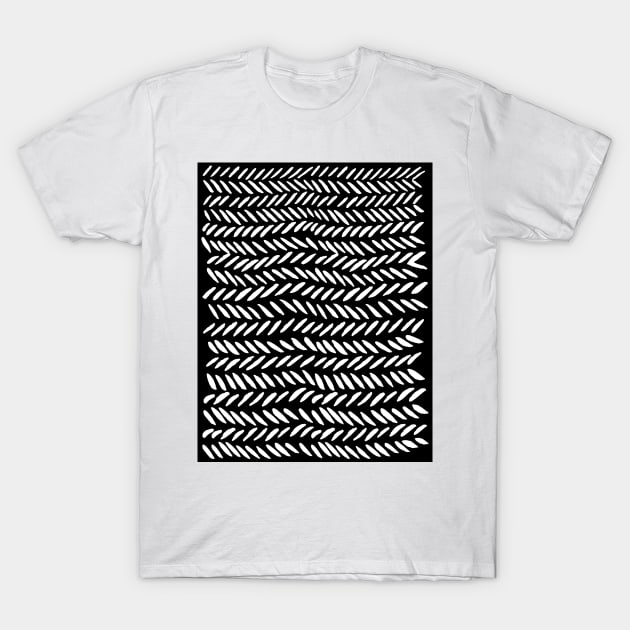 Knitting pattern - white on black T-Shirt by wackapacka